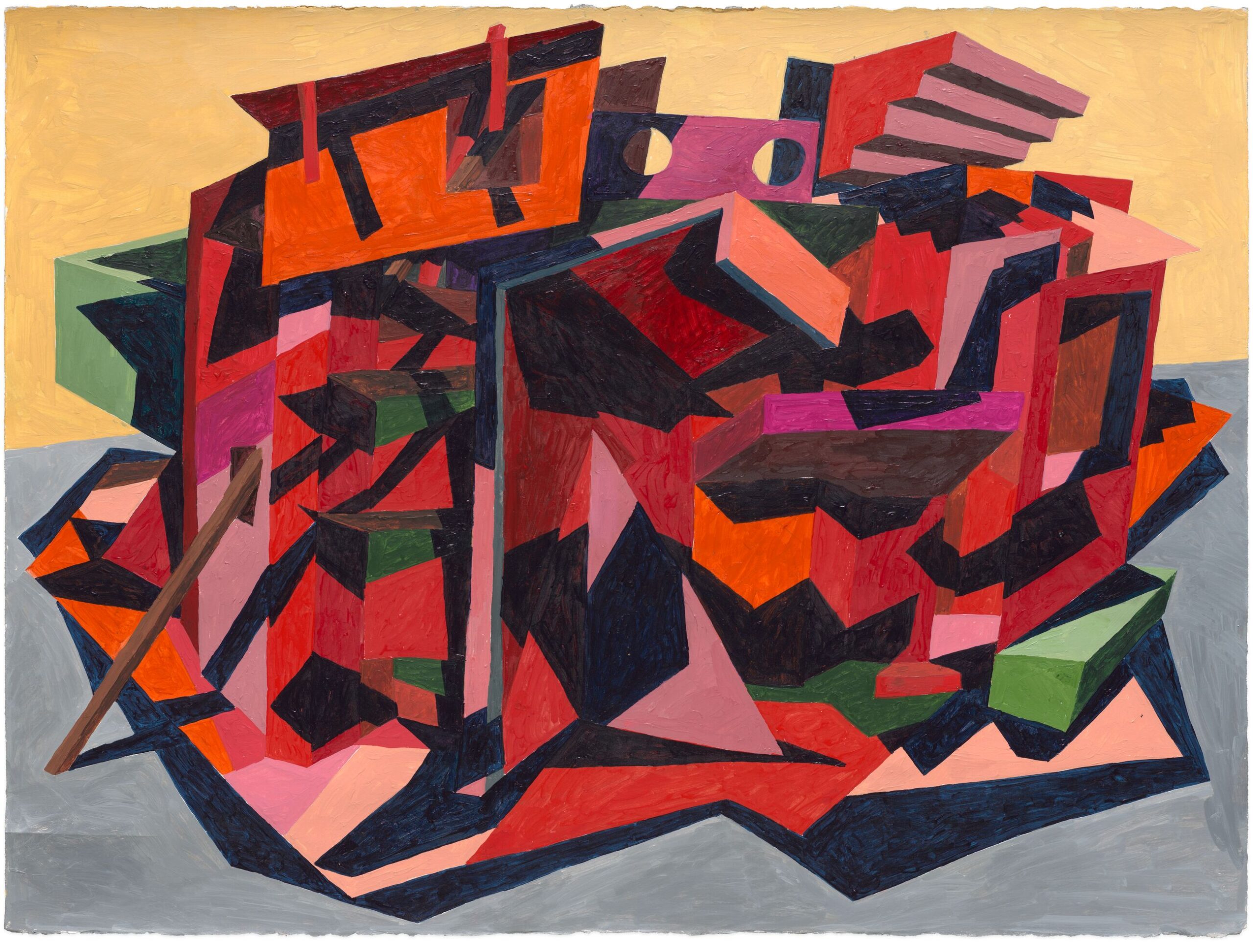 Bildangaben:
Phyllida Barlow, „untitled: blockade; 3; 2022”, 2022
Acrylic on paper; 57 x 77 cm / 22 1/2 x 30 3/8 inches
© Phyllida Barlow, Courtesy the artist and Hauser & Wirth, Foto: Alex Delfanne